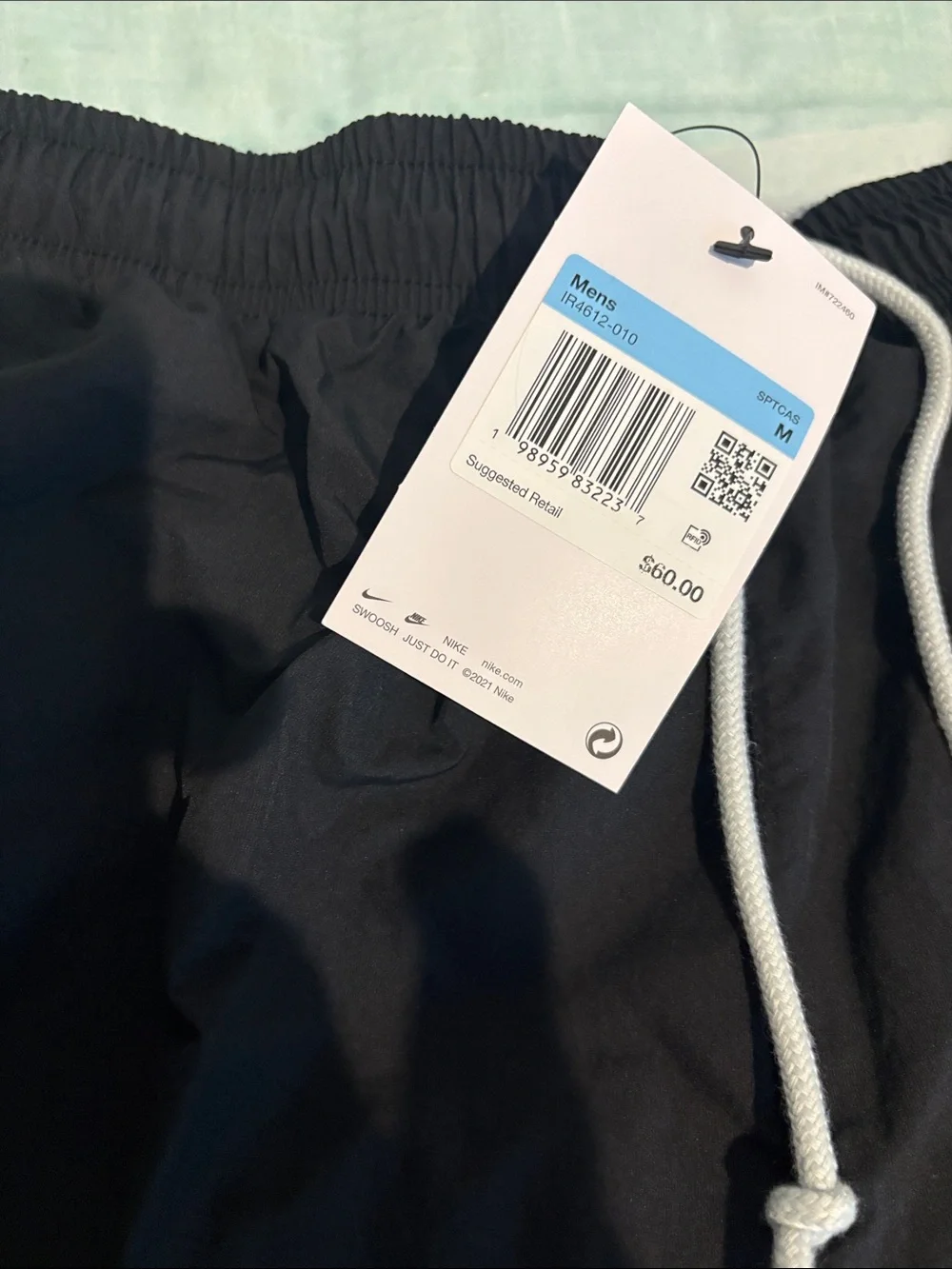 Nike Black Shorts with White Outline NIKE Graphic tapered fit mid thigh medium